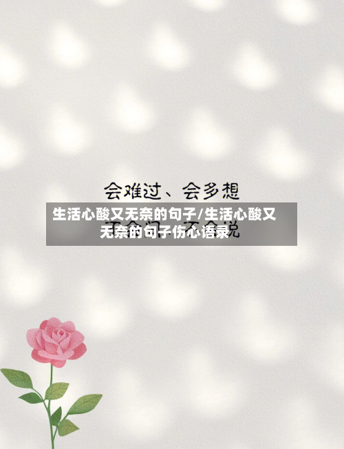 生活心酸又无奈的句子/生活心酸又无奈的句子伤心语录-第1张图片