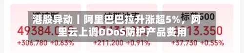 港股异动丨阿里巴巴拉升涨超5%，阿里云上调DDoS防护产品费用