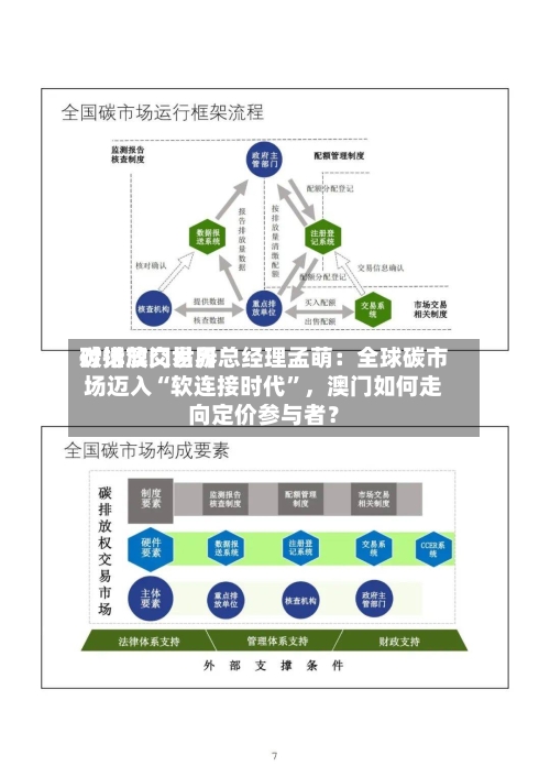 对话澳门世界碳排放交易所总经理孟萌：全球碳市场迈入“软连接时代”，澳门如何走向定价参与者？