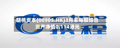 胡桃资本(00905.HK)3月末每股综合资产净值0.114港元