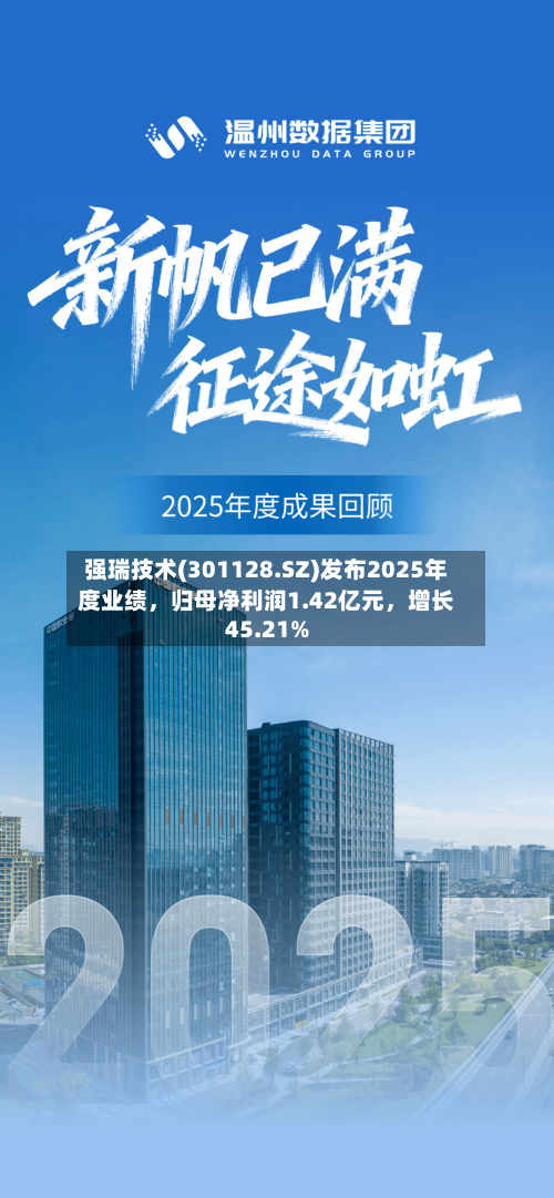 强瑞技术(301128.SZ)发布2025年度业绩，归母净利润1.42亿元，增长45.21%
