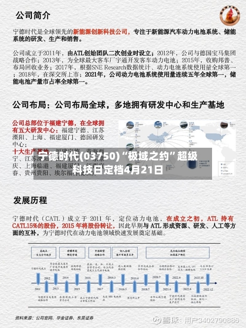 宁德时代(03750)“极域之约”超级科技日定档4月21日