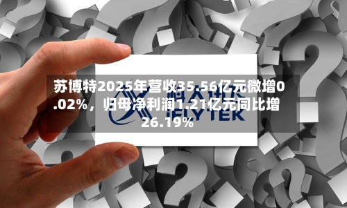 苏博特2025年营收35.56亿元微增0.02%，归母净利润1.21亿元同比增26.19%