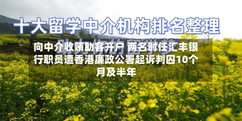 向中介收贿助客开户 两名时任汇丰银行职员遭香港廉政公署起诉判囚10个月及半年-第2张图片