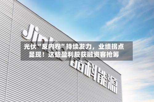 光伏“反内卷”持续发力，业绩拐点显现！这些盈利股获融资客抢筹-第2张图片