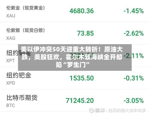 美以伊冲突50天迎重大转折！原油大跌，美股狂欢，霍尔木兹海峡全开却陷“罗生门”-第3张图片