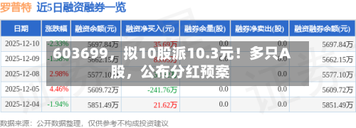 603699	，拟10股派10.3元！多只A股，公布分红预案-第2张图片