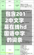 包含2012中文字幕在线hd国语中字的词条-第1张图片