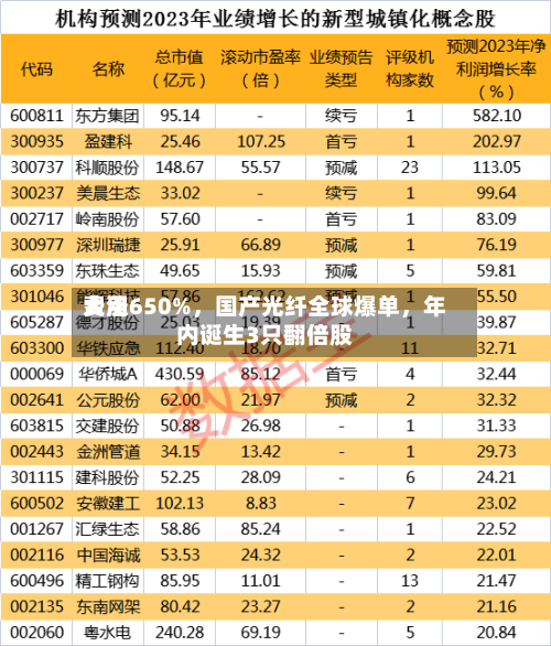 费用大涨650%	，国产光纤全球爆单，年内诞生3只翻倍股-第2张图片