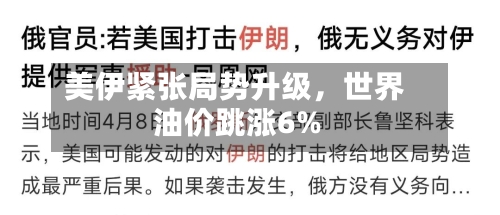 美伊紧张局势升级，世界油价跳涨6%-第3张图片