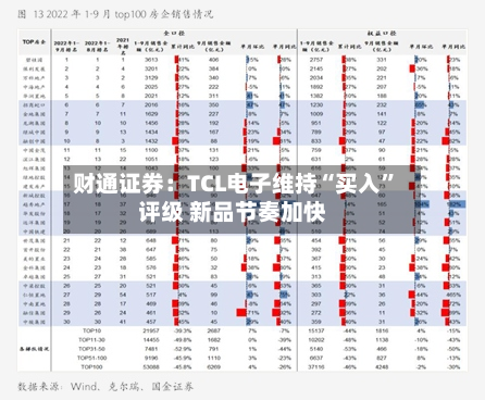 财通证券：TCL电子维持“买入”评级 新品节奏加快-第1张图片