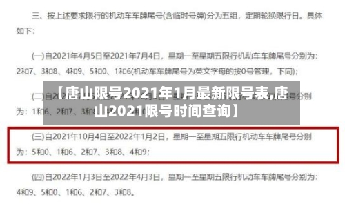 【唐山限号2021年1月最新限号表,唐山2021限号时间查询】-第1张图片